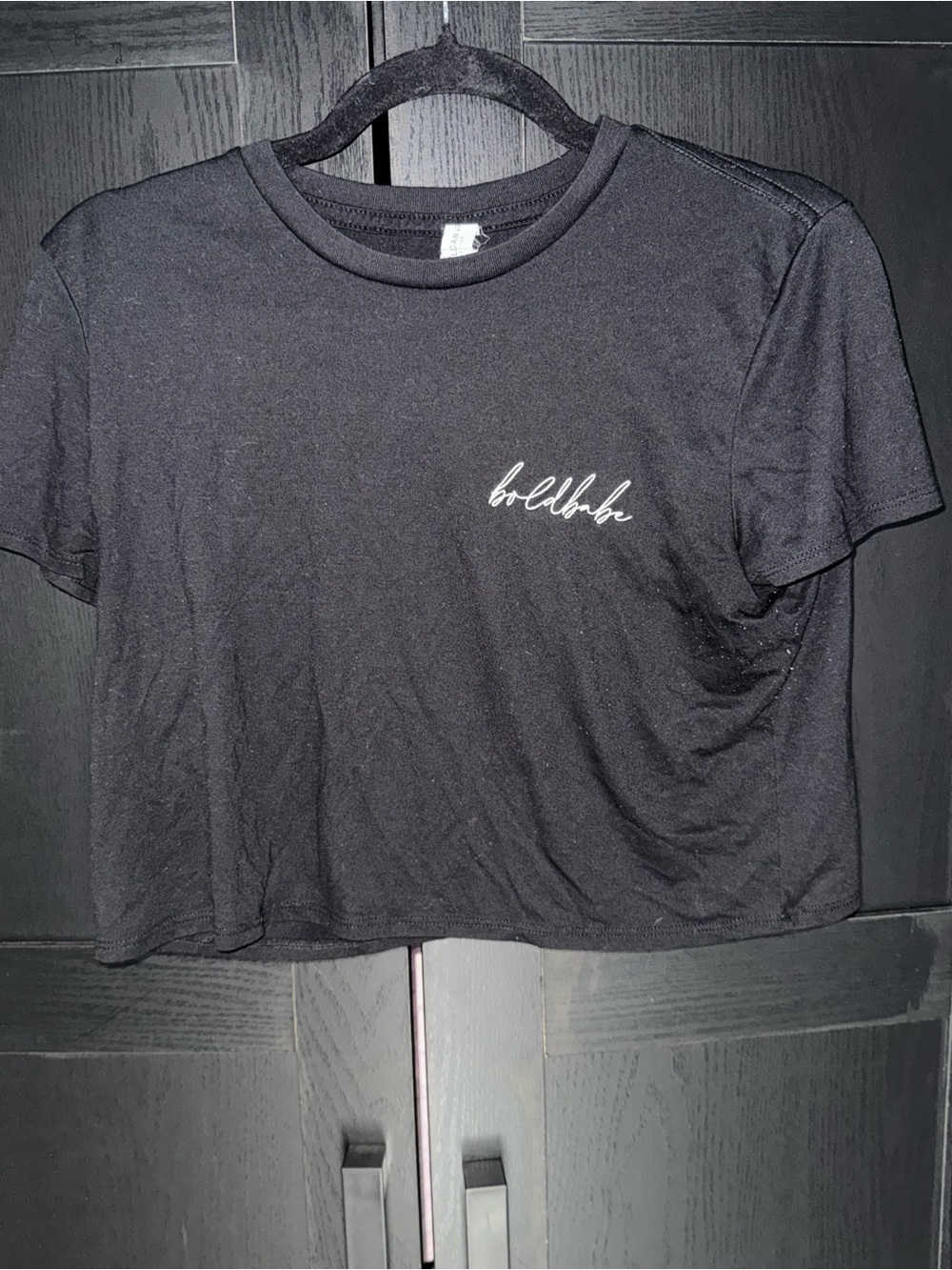 Bold Babe Black Cropped Logo Tee